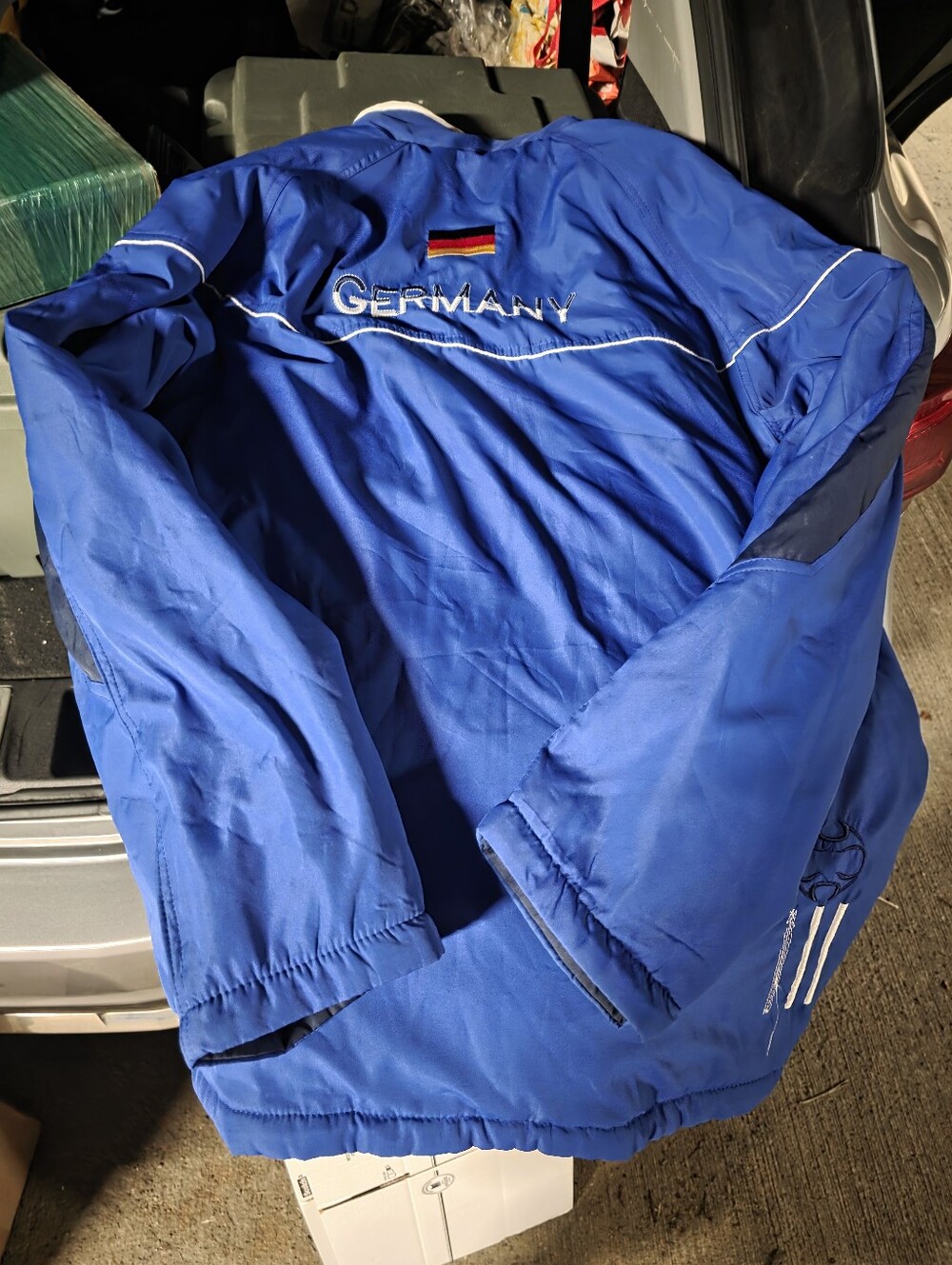 Used Team Germany Reversable Blue Athletic Zip-Up Jacket XL
